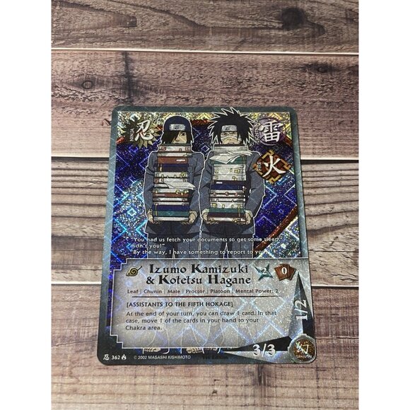 Naruto Card Diamond Foil Izumo Kamizuki & Kotetsu Hagane #362 CCG Holo 1st Ed - Picture 1 of 2